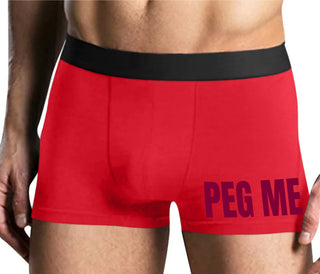 Peg Me - Bold Logo - Mens Red Boxer Brief