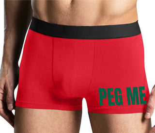 Peg Me - Bold Logo - Mens Red Boxer Brief