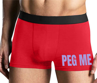 Peg Me - Bold Logo - Mens Red Boxer Brief