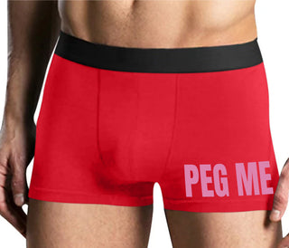 Peg Me - Bold Logo - Mens Red Boxer Brief