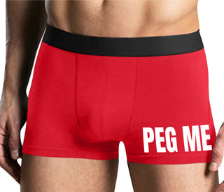 Peg Me - Bold Logo - Mens Red Boxer Brief
