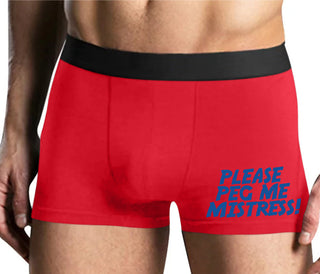 Please Peg Me Mistress - Mens Red Boxer Brief