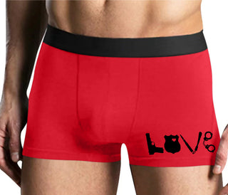 Police Love - Mens Red Boxer Brief
