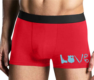 Police Love - Mens Red Boxer Brief