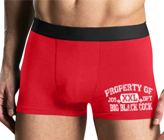 Property Of Big Black Cock - Jack Of Spades - Mens Red Boxer Brief