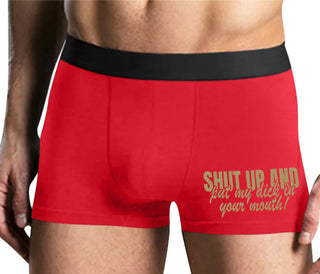 Shut Up and Put My Dick In Your Mouth - Mens Red Boxer Brief
