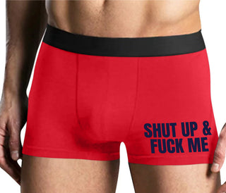 Shut Up and Fuck Me - Mens Red Boxer Brief