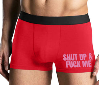Shut Up and Fuck Me - Mens Red Boxer Brief