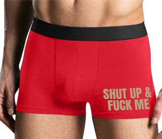 Shut Up and Fuck Me - Mens Red Boxer Brief