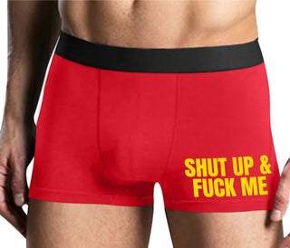 Shut Up and Fuck Me - Mens Red Boxer Brief