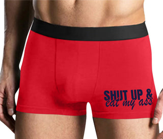 Shut Up and Eat My Ass - Mens Red Boxer Brief