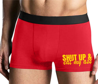 Shut Up and Eat My Ass - Mens Red Boxer Brief