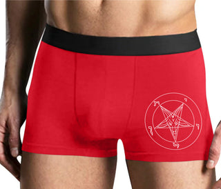 Sigil Of Baphomet - Church of Satan - Mens Red Boxer Brief