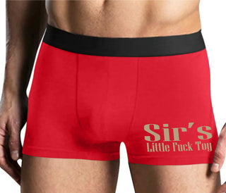 Sir's Little Fuck Toy - Mens Red Boxer Brief