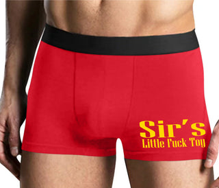 Sir's Little Fuck Toy - Mens Red Boxer Brief