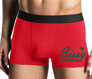 Sissy In Training - Mens Red Boxer Brief