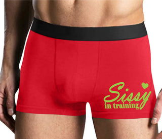 Sissy In Training - Mens Red Boxer Brief