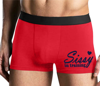 Sissy In Training - Mens Red Boxer Brief