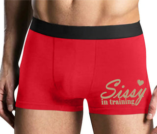 Sissy In Training - Mens Red Boxer Brief