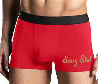 Sissy Slut - Mens Red Boxer Brief