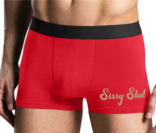 Sissy Slut - Mens Red Boxer Brief