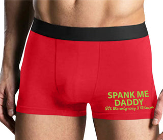 Spank Me Daddy It's The Only Way I'll Learn - Mens Red Boxer Brief
