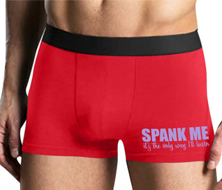 Spank Me It's The Only Way I Will Learn - Mens Red Boxer Brief