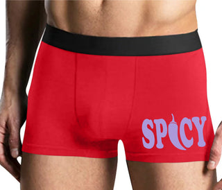Spicy - Cute Pepper Logo - Mens Red Boxer Brief
