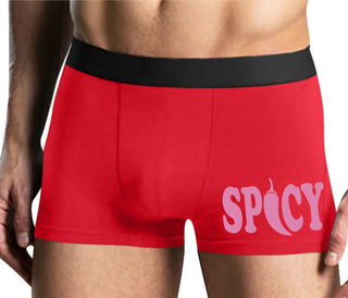 Spicy - Cute Pepper Logo - Mens Red Boxer Brief