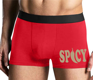 Spicy - Cute Pepper Logo - Mens Red Boxer Brief