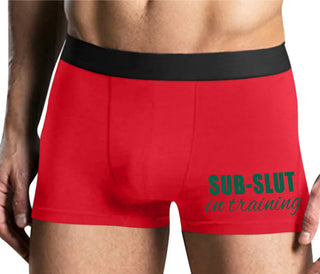 Sub Slut In Training - Mens Red Boxer Brief