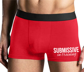 Submissive In Training - Mens Red Boxer Brief