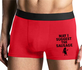 I Suggest The Sausage - Mens Red Boxer Brief