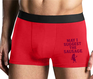 I Suggest The Sausage - Mens Red Boxer Brief