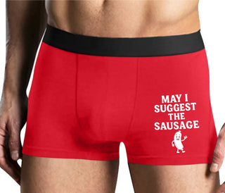 I Suggest The Sausage - Mens Red Boxer Brief