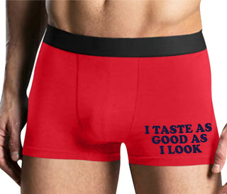 I Taste As Good As I Look - Mens Red Boxer Brief
