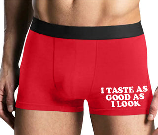 I Taste As Good As I Look - Mens Red Boxer Brief