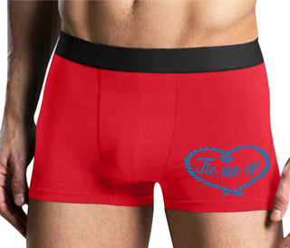 Tie Me Up - Cute Rope Design - Mens Red Boxer Brief