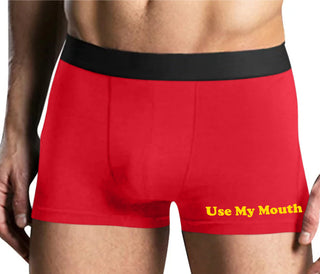 Use My Mouth - Mens Red Boxer Brief