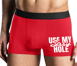 Use My Sissy Hole - Mens Red Boxer Brief