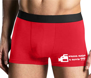 Wanna Make A Movie - Mens Red Boxer Brief