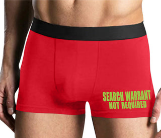 Search Warrant Not Required - Mens Red Boxer Brief