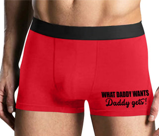 What Daddy Wants Daddy Gets - Mens Red Boxer Brief