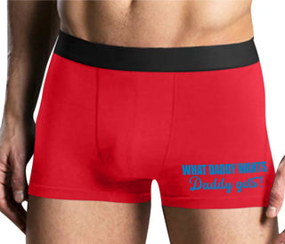What Daddy Wants Daddy Gets - Mens Red Boxer Brief