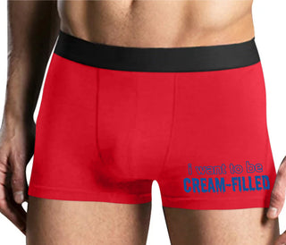 I Want To Be Cream Filled - Mens Red Boxer Brief