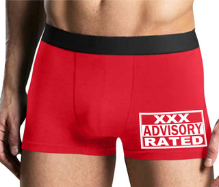 XXX Rated  Advisory Warning - Mens Red Boxer Brief