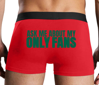 Ask Me About My Only Fans - Red Boxer Brief