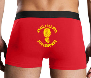 Available for Threesomes - Swinger Pineapple - Red Boxer Brief