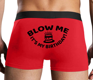 Blow Me Its My Birthday - Red Boxer Brief
