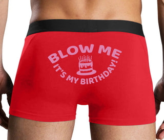 Blow Me Its My Birthday - Red Boxer Brief